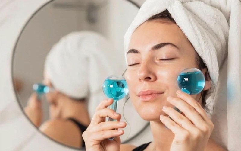 when to use ice globes in a facial