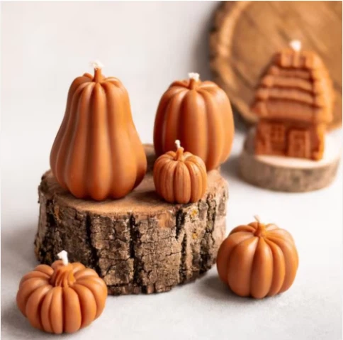 เทียนหอมฟักทองฮาโลวีนแฮนด์เมด