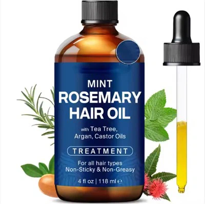 การดูแลเส้นผมอินทรีย์ธรรมชาติต้นชา Argan น้ำมันละหุ่งมิ้นต์โรสแมรี่น้ำมันผม